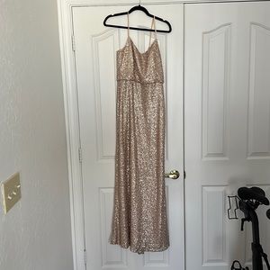 Amsale sequined bridesmaids dress